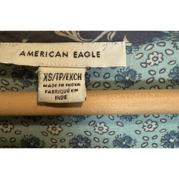 American Eagle Maxi Dress Blue Floral Tiered Women's Size XS - Picture 3 of 15